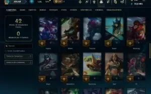 Unranked com 60 Champs e 22 Skins