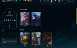 Unranked com 60 Champs e 22 Skins