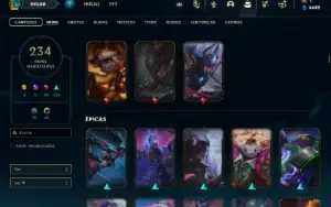 Conta prata 2 com TODOS os champs e 234 Skins ( MAIN ADC )