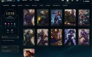 CONTA MESTRE ( SKINS PAX, BLACK ALISTAR, RYZE HUMANO E MAIS)