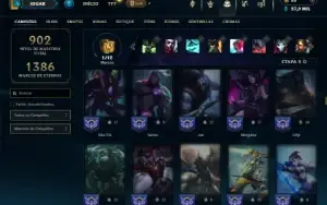 Ouro 4 com TODOS os champs e 466 Skins ( Nivel 600 )
