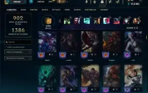 Ouro 4 com TODOS os champs e 466 Skins ( Nivel 600 )