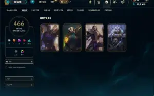 Ouro 4 com TODOS os champs e 466 Skins ( Nivel 600 )