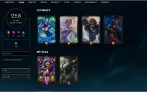 CONTA LOL 268 SKINS PLATINA MMR ALTÍSSIMO