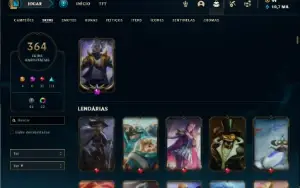 Conta prata 4 com TODOS os champs e 364 Skins + 4 Prestigios