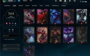 Conta prata 4 com TODOS os champs e 364 Skins + 4 Prestigios