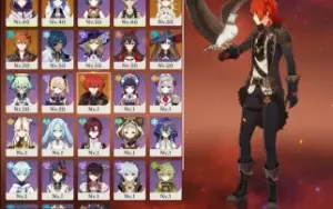 Childe, Raiden, Yelan Mona e Diluc + 2armas 5* Ar42