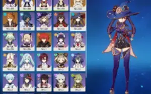 Childe, Raiden, Yelan Mona e Diluc + 2armas 5* Ar42