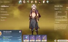 Conta Genshin Impact AR 5 com Arataki Itto e Jean