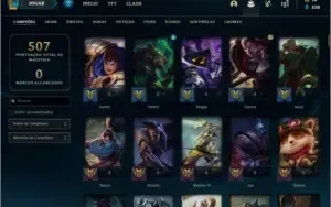 Conta lol lvl 261(todas ultimates,+200) quase todos campeões