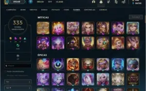 Conta de league of legends, 822 skins,16 skins prestígios