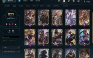 Conta de league of legends, 822 skins,16 skins prestígios