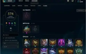 CONTA LEAGUE OF LEGENDS 673 SKINS, ALL CHAMPS