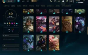 Esmeralda 1 com TODOS os Champs e 60 Skins ( TOP / ADC )