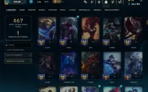 Esmeralda 1 com TODOS os Champs e 60 Skins ( TOP / ADC )