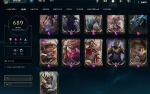 Conta LoL Recheada - 689 Skins - (Lista de skins no anuncio)