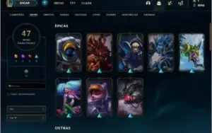 CONTA OURO 🌟 47 SKINS 🌟 116 CAMPEOES