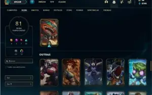 Conta ouro 3 com 120 Champs e 81 Skins ( 3 Ultimates )