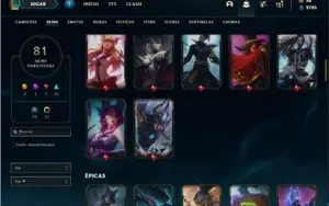 Conta ouro 3 com 120 Champs e 81 Skins ( 3 Ultimates )