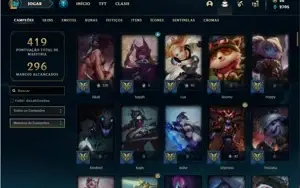 Conta ouro 3 com 120 Champs e 81 Skins ( 3 Ultimates )
