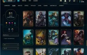 Conta ouro 3 com 120 Champs e 81 Skins ( 3 Ultimates )