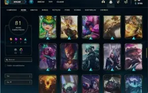 Conta ouro 3 com 120 Champs e 81 Skins ( 3 Ultimates )
