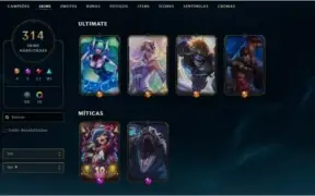 CONTA COM 300+ SKINS E FULL CHAMP