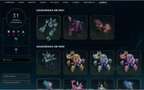 CONTA COM 300+ SKINS E FULL CHAMP