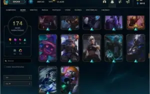 Conta League of Legends, 174 skins, 143 Campeões