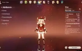 Conta Genshin Impact AR50/5 personagens 5 star/Benção da lua