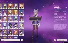 Conta Genshin Impact AR50/5 personagens 5 star/Benção da lua