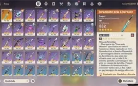Conta Genshin Impact AR50/5 personagens 5 star/Benção da lua