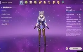 Conta Genshin Impact AR50/5 personagens 5 star/Benção da lua