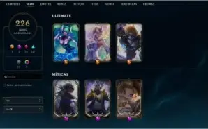 Conta do league of legends (com 226 skins)