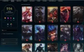 Conta do league of legends (com 226 skins)