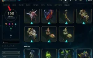 Conta LOL - level 516, 589 skins, 738 pontos maestrias etc