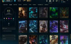 Unranked com 150 Champs e 83 Skins + 1 Prestigio