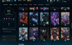 Unranked com 150 Champs e 83 Skins + 1 Prestigio