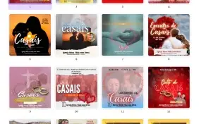 Pack Canva Gospel Culto de Casais - 20 Artes Editáveis
