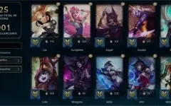 Conta DIAMANTE 74%WR + TODOS OS ETERNOS EA E RP, 384 skins