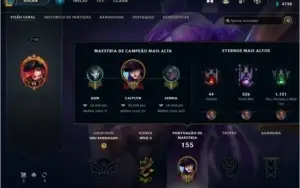 Conta LOL MMR GOLD/PLAT nivel 92