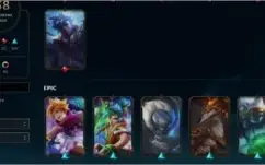 conta de 2014, com mmr de mestre, 338 skins e mui