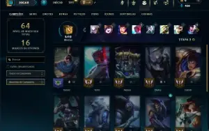 Ferro 2 com 20 Champs e 1 Fragmento de skin