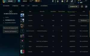 Ferro 2 com 20 Champs e 1 Fragmento de skin