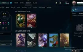 CONTA LOL - PLATINA 1 - SKINS VITORIOSAS DESDE A SEASON 3