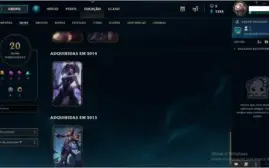 CONTA LOL - PLATINA 1 - SKINS VITORIOSAS DESDE A SEASON 3
