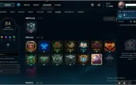 CONTA LOL - PLATINA 1 - SKINS VITORIOSAS DESDE A SEASON 3