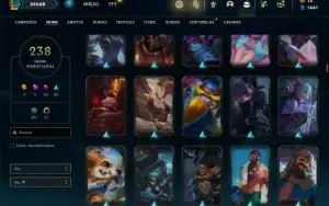 Conta prata 2 com TODOS os champs e 238 Skins + 7 Vitoriosas