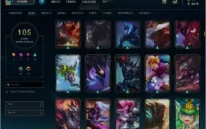 CONTA DIAMANTE S10 MUITOS CAMPEÕES E SKINS
