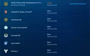 Conta com wow +jogos blizz